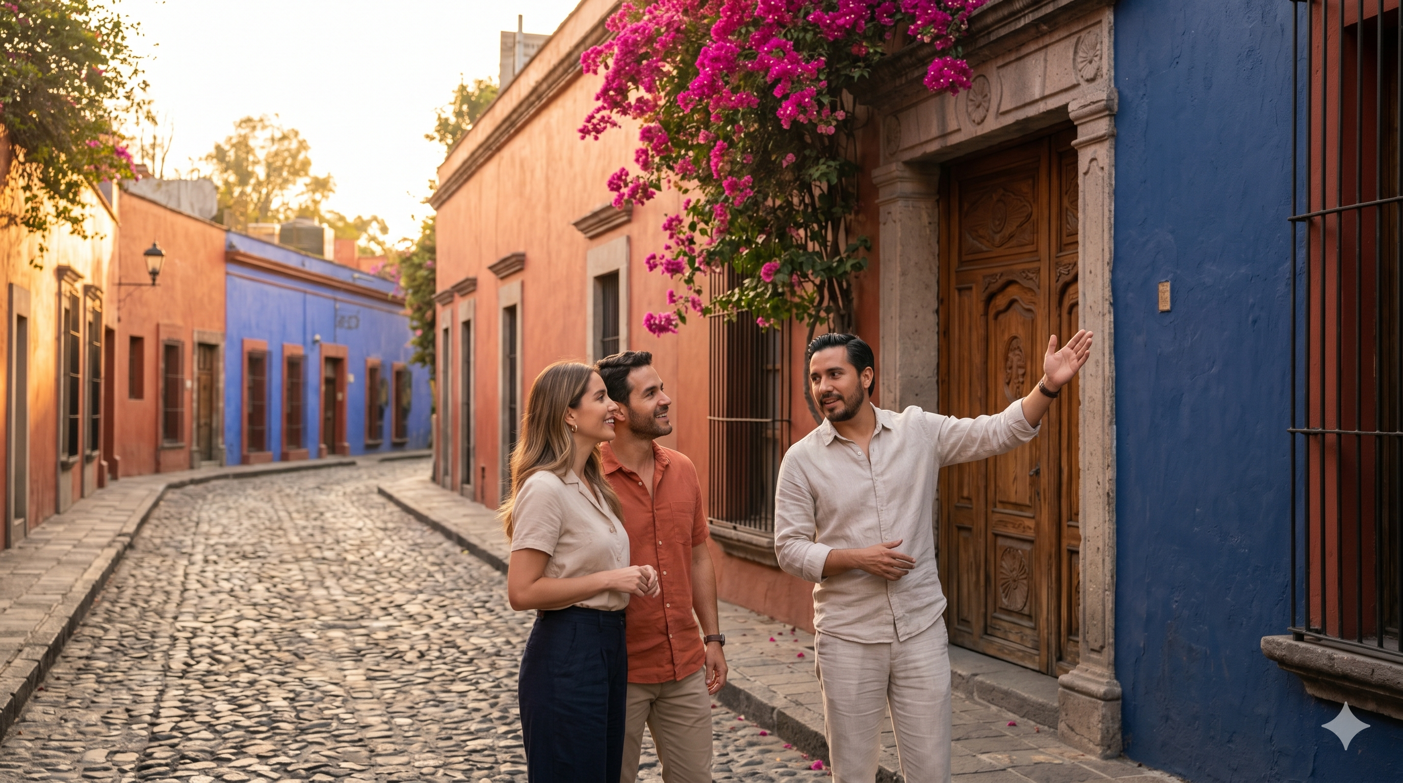 Calles de Coyoacán al atardecer